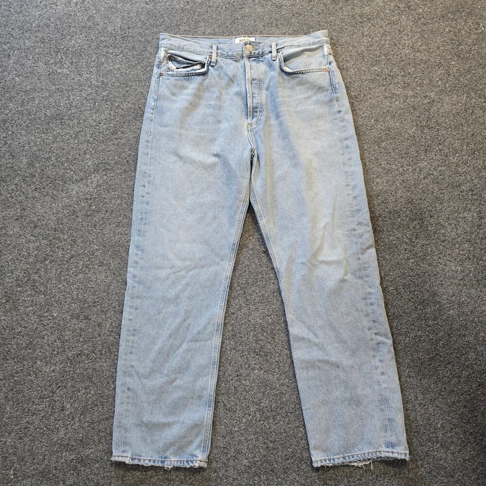 AGOLDE Light Wash Blue Wide Leg Jeans